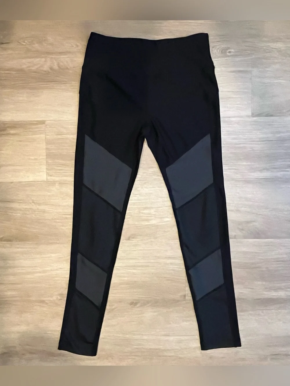 AVIA Women's Colorblocked Performance Leggings Black Soot Size S 4-6